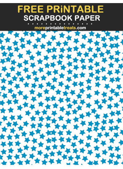 Free Printable Cerulean Blue Star Confetti Scrapbook Paper