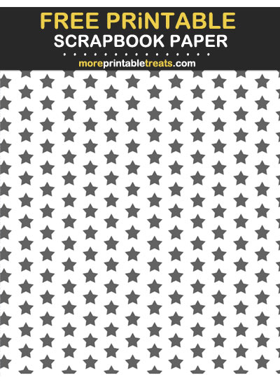 Free Printable Dark Gray Stars Scrapbook Paper