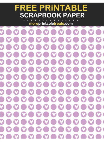 Free Printable Lilac Circle Hearts Scrapbook Paper