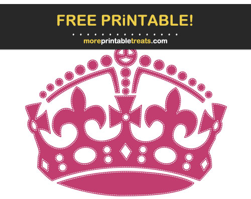 Free Printable White-Stitched Dark Pink Keep Calm Crown