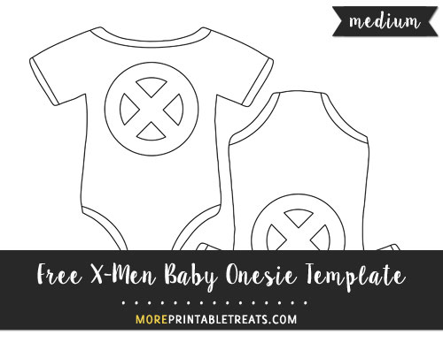 Free X-Men Baby Onesie Template - Medium Size