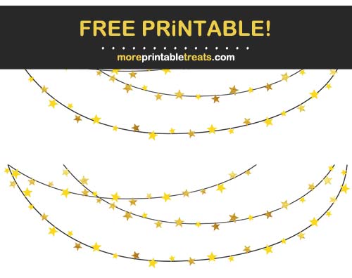 Free Printable Yellow and Gold Stars Bunting Banner Cut Outs