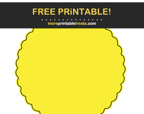 Free Printable Yellow Scalloped Circle