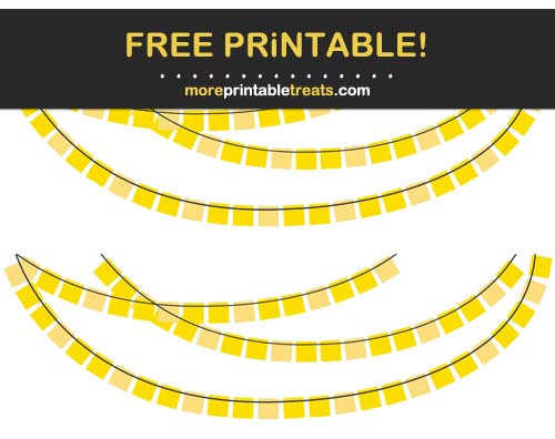 Free Printable Yellow Square Bunting Banner Cut Outs