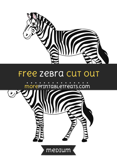 Free Zebra Cut Out - Medium Size Printable